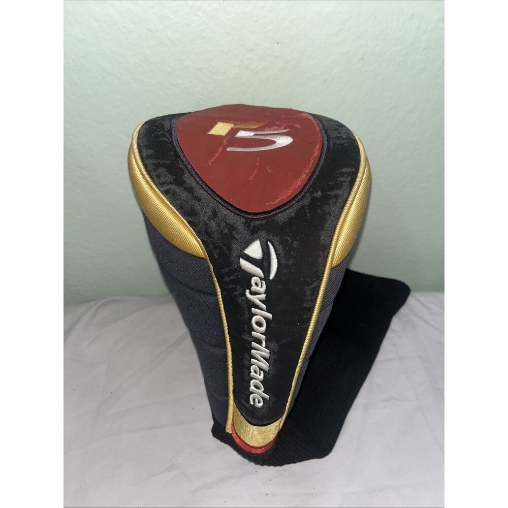 TaylorMade Taylor Made R5 Driver Wood Golf Club Head Cover Yellow Red Black Used